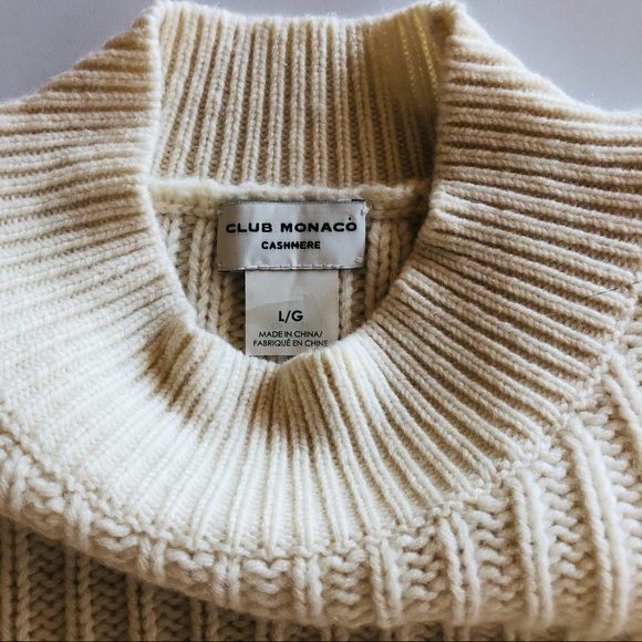 Club Monaco cashmere ivory bell sleeve sweater - Picture 3 of 6